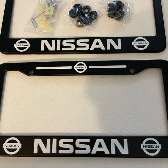 Nissan license plate frame set of 2 Black NWT - Picture 2 of 4